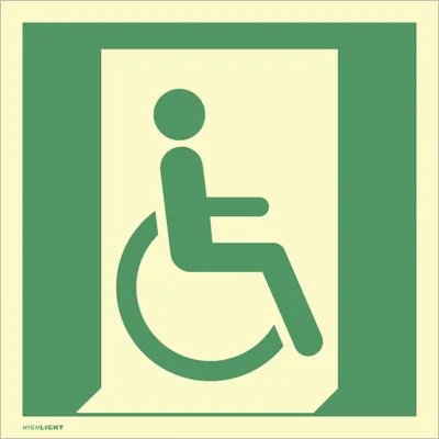 Produktbild von Dreifke® Schild Notausgang für gehbeeinträchtigte Personen rechts, Alu,nachl....