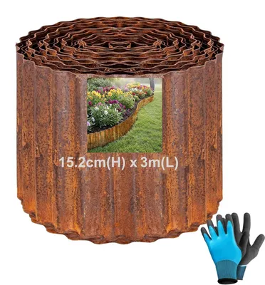 Obrázek produktu pro Okraj trávníku z kortenové oceli, výška 15,2 cm