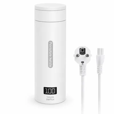 Produktbild von Reise-Wasserkocher tragbar mit LCD-Display – 4 Temperaturstufen, 304 Edelstahl, Touch-Steuerung & automatische Abschaltung, KI-generiertes Bild