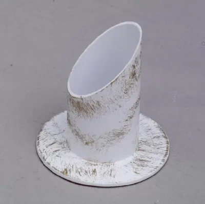 Produktbild von Mega-Leuchter, Langkerzen Kerzenleuchter weiß/gold für Ø 4 cm Kerzen, Taufkerzen, Kommunionkerzen