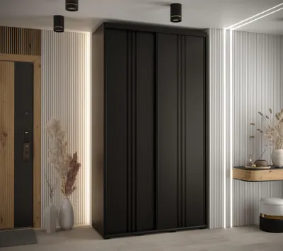 Produktbild von Kleiderschrank ASIRI 6 - 140/60 cm, schwarz / schwarz