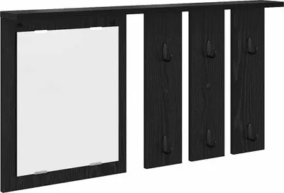 Image de Porte-manteau mural avec étagère Chêne noir 85 x 10 x 45 cm