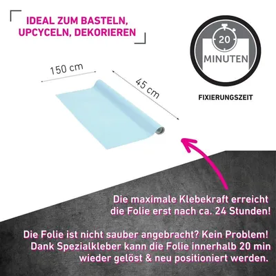 Produktbild von Klebefolie Himmelblau - 45x150cm