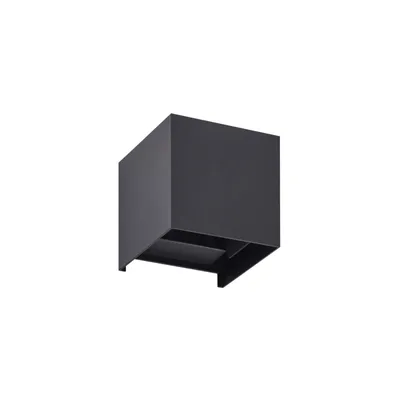 Produktbild von Lindby LED-Außenwandlampe Nivar, eckig, schwarz, 10 cm, IP54