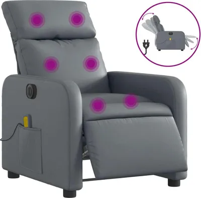 Produktbild von vidaXL Massagesessel Elektrisch Grau Kunstleder