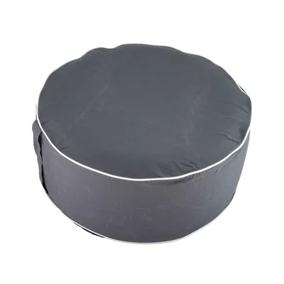 Produktbild von Aufblasbarer Pouf Sitzhocker Outdoor Sitzpouf 54 x 26 cm Sitz Hocker Sitzsack Grau Sitzkissen Fußhocker