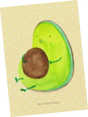 Produktbild von Mr. & Mrs. Panda Grußkarte Avocado Pfeifen - Gelb Pastell - Geschenk, bildkarte, Diät, Ansichtskarten, Postkarte, Abnehmen, Kunstkarten, Postkarten, Ernährung