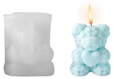Produktbild von 3D-Silikonformen für Kerzen und Seife, DIY-Formen für Kerzen und Seife, Polymerknete, Wohndekoration, Valentinstagsgeschenke