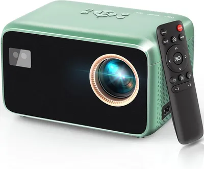Produktbild von Tragbarer Beamer – Mini-Projektor – Heimkino – KI-Autofokus, Trapezkorrektur – 300-Zoll-Bildschirm – Grün