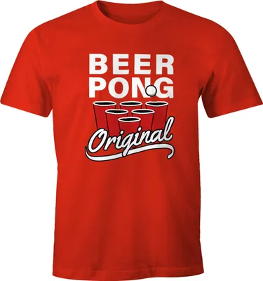 Produktbild von Herren T-Shirt Beer Pong Original Bier Fun-Shirt Moonworks®  4XL