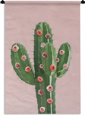 Produktbild von MuchoWow® Wandteppich Wandbehang Kaktus - Stilleben - Blumen 60x90 cm Tapisserie Dekoration Wandtuch - Foto-Teppich - Abwaschbar