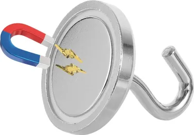 Produktbild von 5er Pack - Haken Magnet klein | super Starker magnetische Haken [Ø 20mm - 12kg] | Neodym Topfmagnet mit Haken | Kühlschrankmagnet mit M4 Gewinde | Haftmagnet für Küche, Badezimmer, Garage, Keller