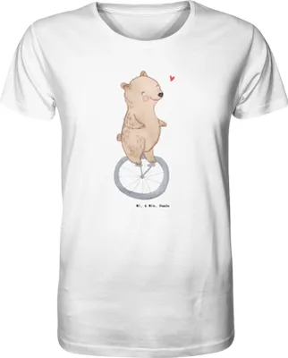 Produktbild von Mr. & Mrs. Panda T-Shirt Bär Einrad fahren Größe M - Weiß - Geschenk, Herren, Shirt, Männer-T-Shirt, Herren-T-Shirt
