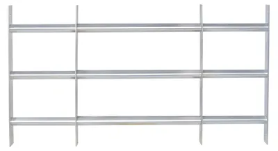 Image de Alberts 563707 Grille de fenêtre Secorino Basic, Extensible pour fenêtres à l'extérieur, Grille anti-effraction, Galvanisé bleu, 450 x 700-1050 mm