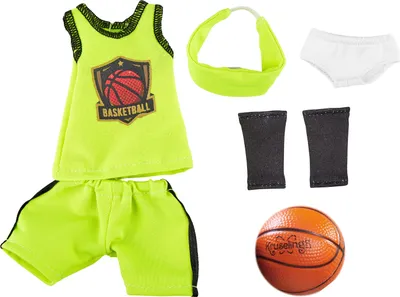 Image de Kruselings Vêtements pour poupées Tenue de basket-ball Joy vert jeu sportif