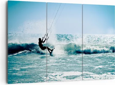 Produktbild von Bild auf Leinwand - Leinwandbild - Drachen-Surfen Wasser Ozean - 165x110cm - Wand Bild - Wanddeko - Leinwanddruck - Bilder - Kunstdruck - Wanddekoration - Leinwand bilder - Wandkunst - CE165x110-2385