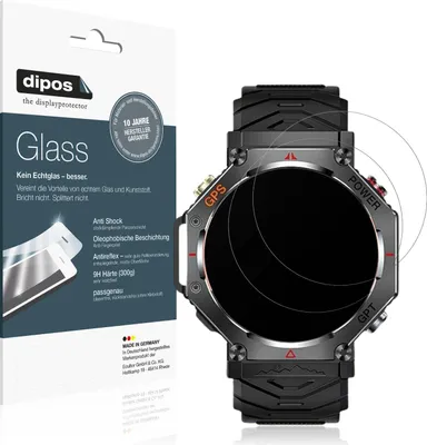 Produktbild von 2x Schutzfolie für Rmana KC91 1.39 Zoll matt - Anti-Shock 9H Folie dipos Glass Kunststoffglas