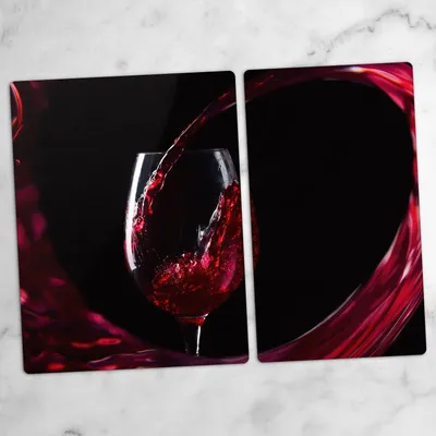 Produktbild von Glas-Herdabdeckplatten Glaskeramikkochfeld-Abdeckung Spritzschutz Glas 70x52 cm Wein