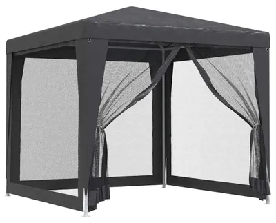 Produktbild von vidaXL Partyzelt mit 4 Mesh-Seitenwänden Anthrazit 2,5x2,5 m HDPE