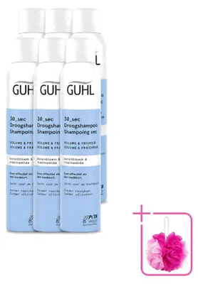 Imagen del producto de 6 unidades de champú seco para dar volumen y frescura de Guhl, 200 ml cada uno. Paquete económico