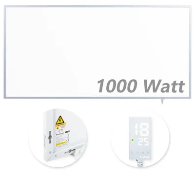 Produktbild von Protron Infrarotheizung Panel Heizkörper Elektroheizung IR Wandheizung 1000Watt 120x60cm mit Smart-Thermostat