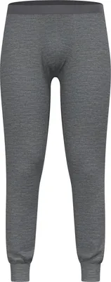 Graue Odlo Natural Merino 200 Base Layer Tights mit elastischem Bund und Bündchen an den Beinenden
