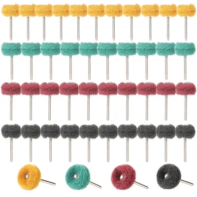 Zdjęcie produktu dla Tarcze szlifierskie i polerskie, 40 sztuk, średnica 25 mm, mieszanka gradacji 80/150/240/400, z trzpieniem 1/8 cala
