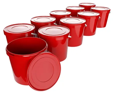 Produktbild von Eimer mit Deckel 10 L | Vorratseimer | Lebensmittelecht Rot | PP | 10 Stück