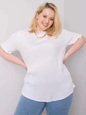 Zdjęcie produktu dla Basic Feel Good Damska koszulka z krótkim rękawem Mahtabr Biały 3XL