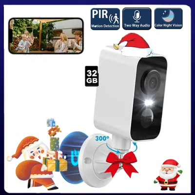 Obrázek produktu pro 300° 2K/3MP WLAN dohledová kamera venkovní dobíjecí baterie Magnetická montáž PIR rozlišení 1080p, noční vidění až 15 m 32GB