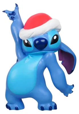 Productafbeelding van 3D Garden Statue Stitch With Santa Hat 34x31x49 cm kerstornament Disney