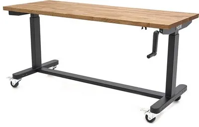 Image de Table de travail pour l'ébénisterie, en bois massif, réglable en hauteur, sans roulettes, 152 cm