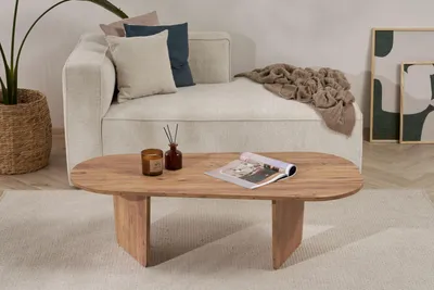 Immagine prodotto di Skye Decor, Ovalis - Atlantic Pine, tavolino, pino atlantico, piano in melamina 100 %, 130 x 65 x 40 cm