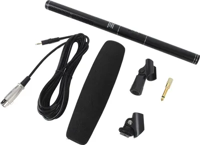 Zdjęcie produktu dla Akozon XLR mikrofon shotgun, pojemnościowy mikrofon shotgun o charakterystyce kardioidalnej, profesjonalny mikrofon do kamer z 3-pinowym złączem XLR do kamer cyfrowych SLR,