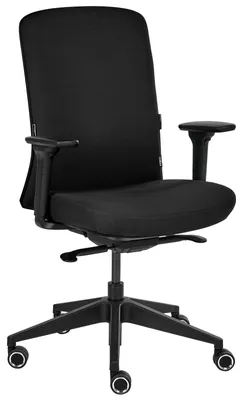 Produktbild von BELIANI Bürostuhl Schwarz Stoff Verstellbare Lendenwirbelstütze Verstellbare Armlehnen Drehbar Höhenverstellbar Ergonomischer Schreibtischstuhl