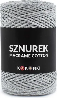 Produktbild von Kokonki Makramee Baumwollgarn 2mm Grau - 200m Rolle