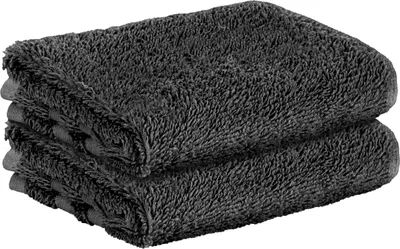 Produktbild von StickandShine 2er SET Premium Frottee Gästehandtuch 30x50 cm in schwarz  in 500g/m² aus 100% Baumwolle
