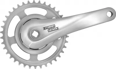 Produktbild von Sunrace Cranket 38T, Kurbellänge 170 mm. Silber, Alumnium, spiellos. 95 mm Abdeckung. 0 mm Tiefe