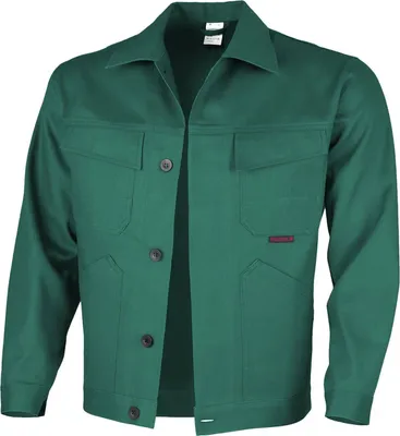 Produktbild von Qualitex Arbeitsjacke - favorite Werkstattjacke aus waschbarer Baumwolle (Bundjacke BW 320 g) - in Farbe: grün - Herren: 48 - Damen: 42