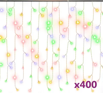 Obrázek produktu pro vidaXL Světelný závěs LED Icicle 10 m 400 LED barevných 8 funkcí