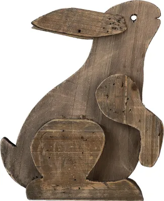 Zdjęcie produktu dla Clayre & Eef figurka królik 20x12x26 cm brązowe drewno