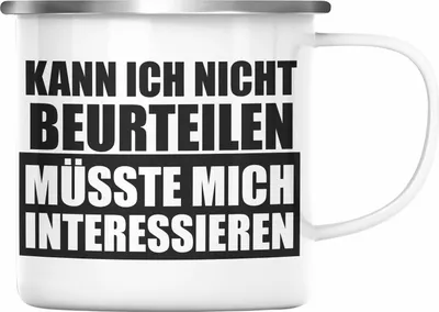 Produktbild von Trendation - Emaille Tasse mit Spruch Geschenk KaffeEmaille Tasse mit Sprüchen Lustig Geschenkidee Kollege Arbeitskollege Mann Geschenkidee (Silber)