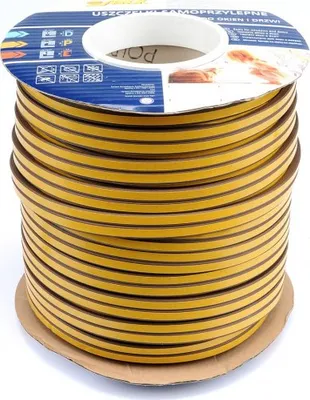 Obrázek produktu pro Těsnění do oken a dveří samolepící 9x7,5mm TYP D hnědé 100M