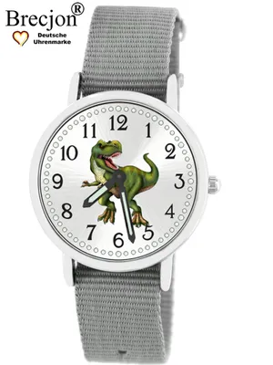 Produktbild von T-Rex Kinderuhr Armbanduhr Jungen Mädchen Lernuhr 5ATM Dino Armband grau 5106