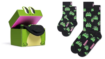 Imagen del producto de Calcetines Happy Socks modelo Crew – Set de regalo para adultos y niños – Modelo negro