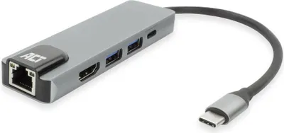Produktbild von ACT USB-C 4K docking station for 1 HDMI monitor, ethernet, USB-A, PD pass-through (AC7091)
