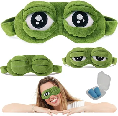 Produktbild von Augenmaske mit Frosch Cartoon Design - Grün - 2 Stück