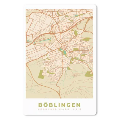 Produktbild von MuchoWow® Mauspad Mousepad Böblingen - Karte - Vintage - Stadtplan 40x60 cm - Mousepads - Maus Mat - Pad - Mausunterlage - Schreibtisch Accesoire