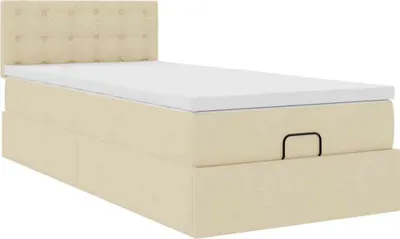 Produktbild von Ottoman-Bett mit Matratze Creme 90x200 cm Stoff