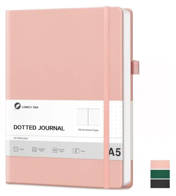 Produktbild von Notizbuch A5 Hardcover Dotted Journal 120g/m² Premium Papier 156 Seiten Rosa